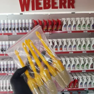 Žuti set četkica od prirodnih vlakana za detailing - 5 kom